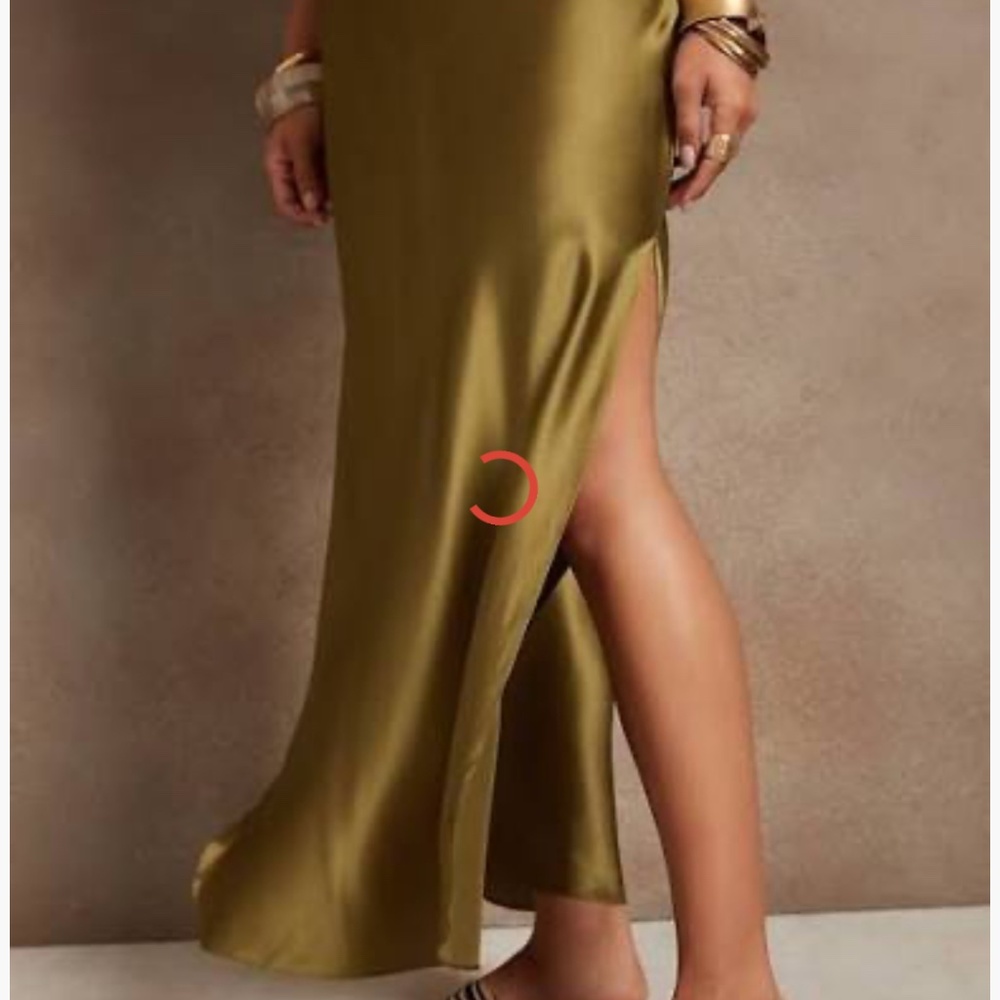 Banana republic olive green Dreamer silk maxi dress XS